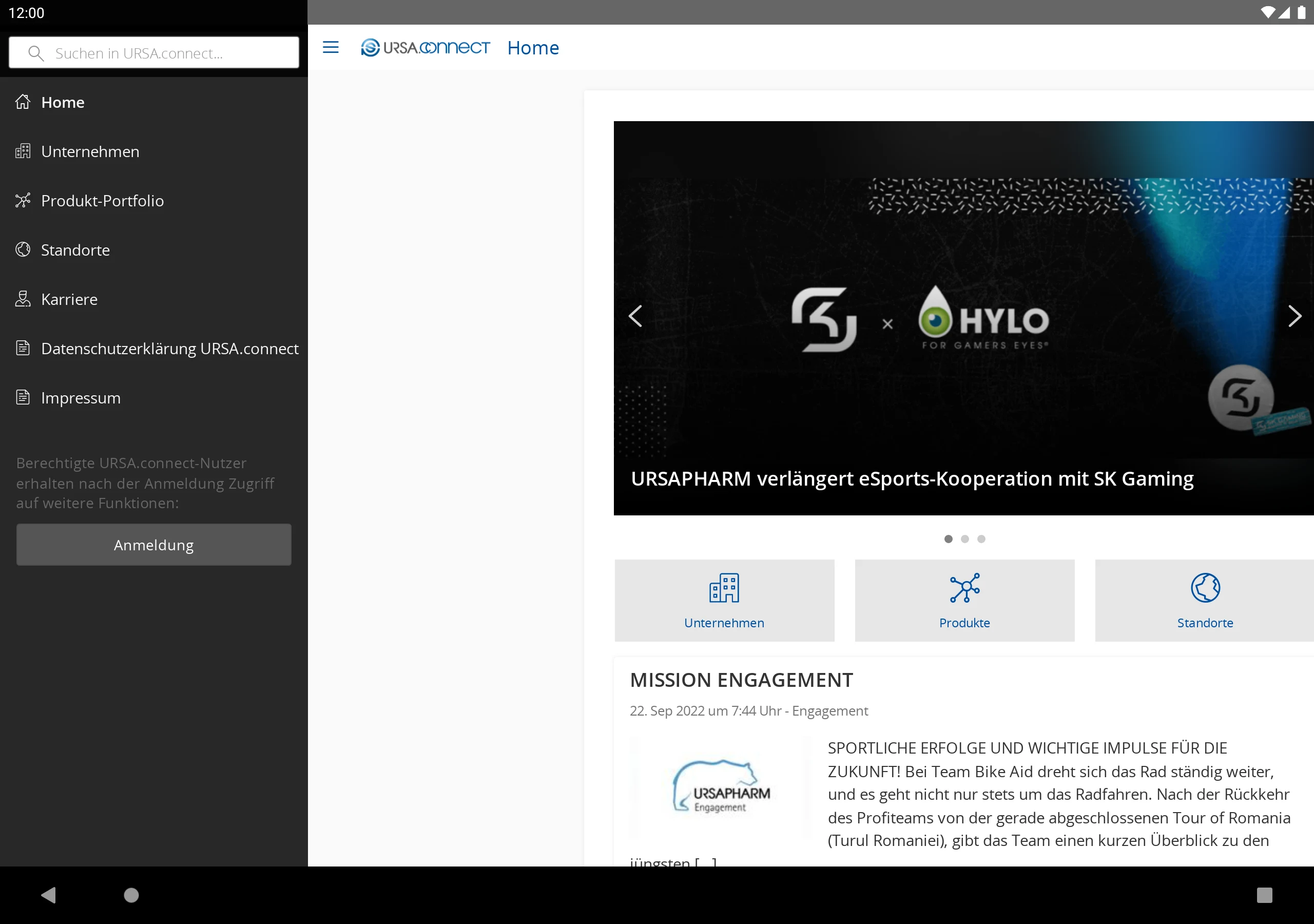 URSA.connect screenshot